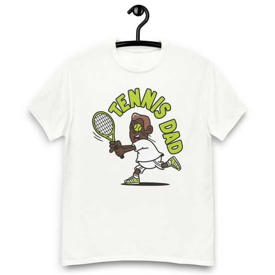 Tennis Brown Hair Dark Skin Tone No-Glasses Medium Stubble Dad T-Shirt