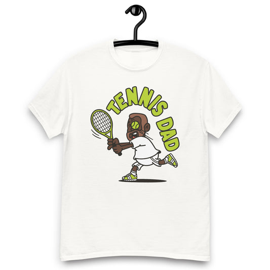 Tennis Brown Hair Dark Skin Tone No-Glasses Short Beard Dad T-Shirt