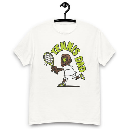 Tennis Brown Hair Dark Skin Tone No-Glasses Short Stubble Dad T-Shirt