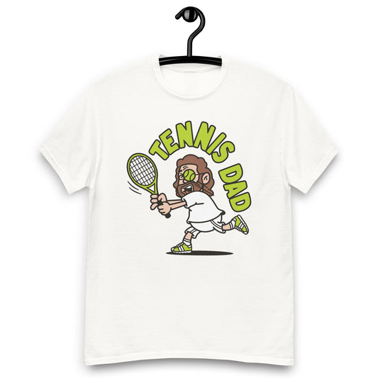 Tennis Brown Hair Light Skin Tone Glasses Long Beard Dad T-Shirt