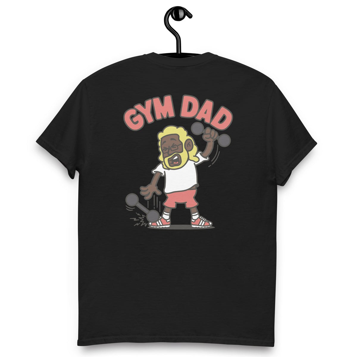 Gym Blond Hair Dark Skin Tone Glasses Long Beard Dad T-Shirt