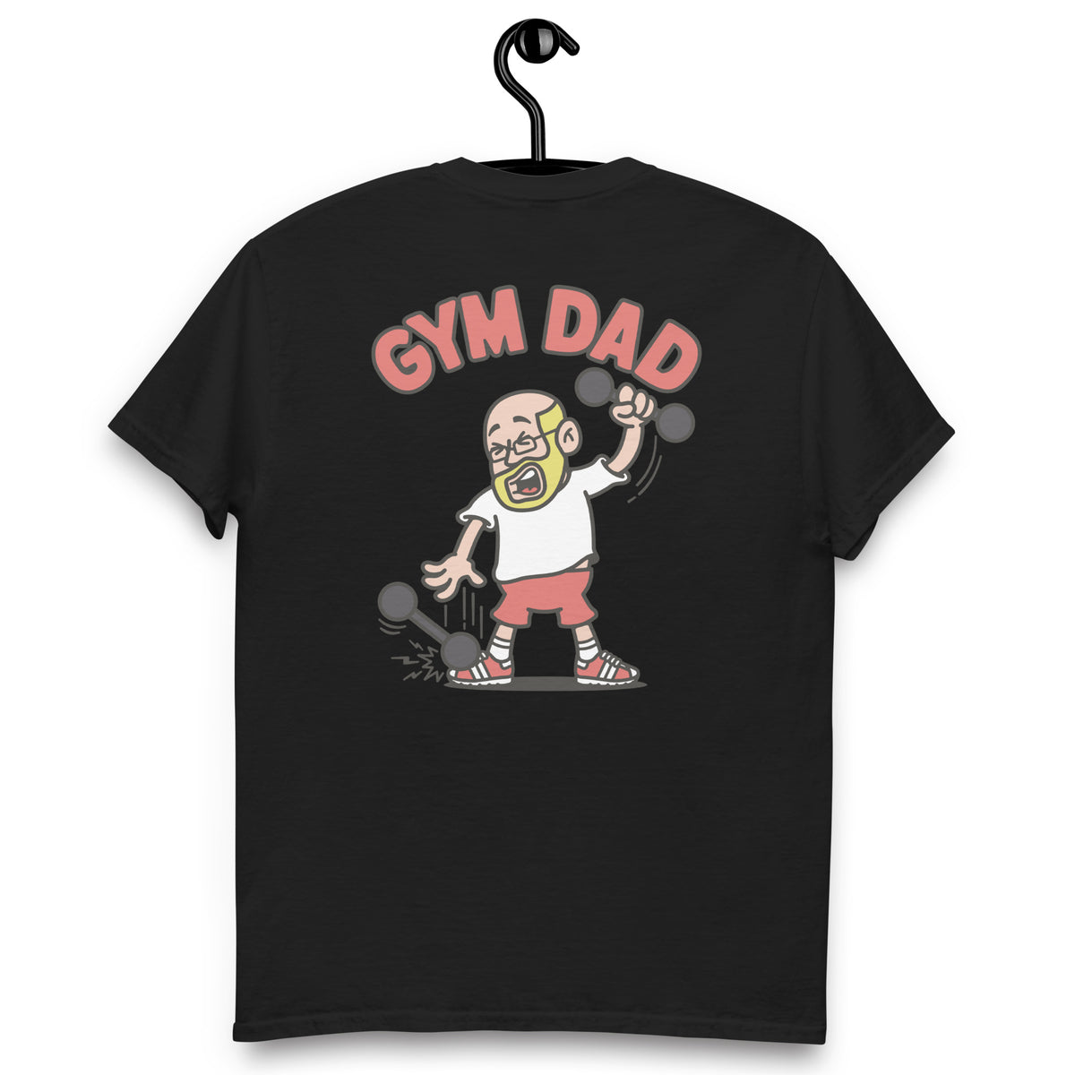 Gym Blond Hair Light Skin Tone Glasses Bald Beard Dad T-Shirt