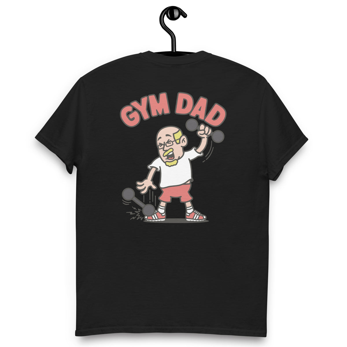 Gym Blond Hair Light Skin Tone Glasses Bald Moustache & Chin Beard Dad T-Shirt