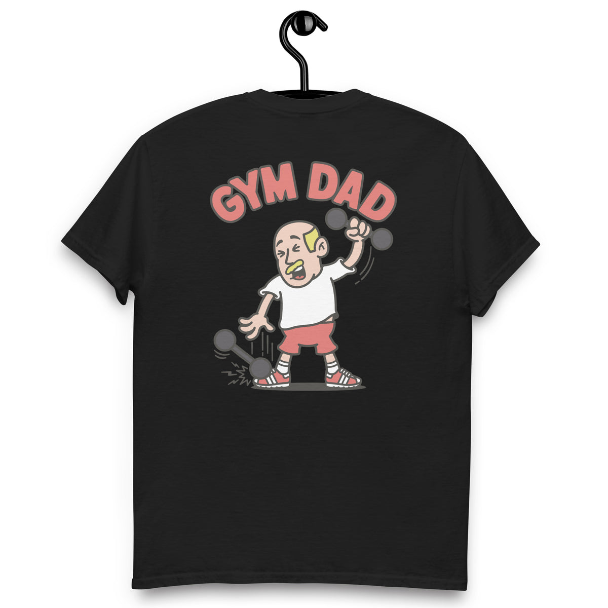Gym Blond Hair Light Skin Tone No-Glasses Bald Moustache Dad T-Shirt