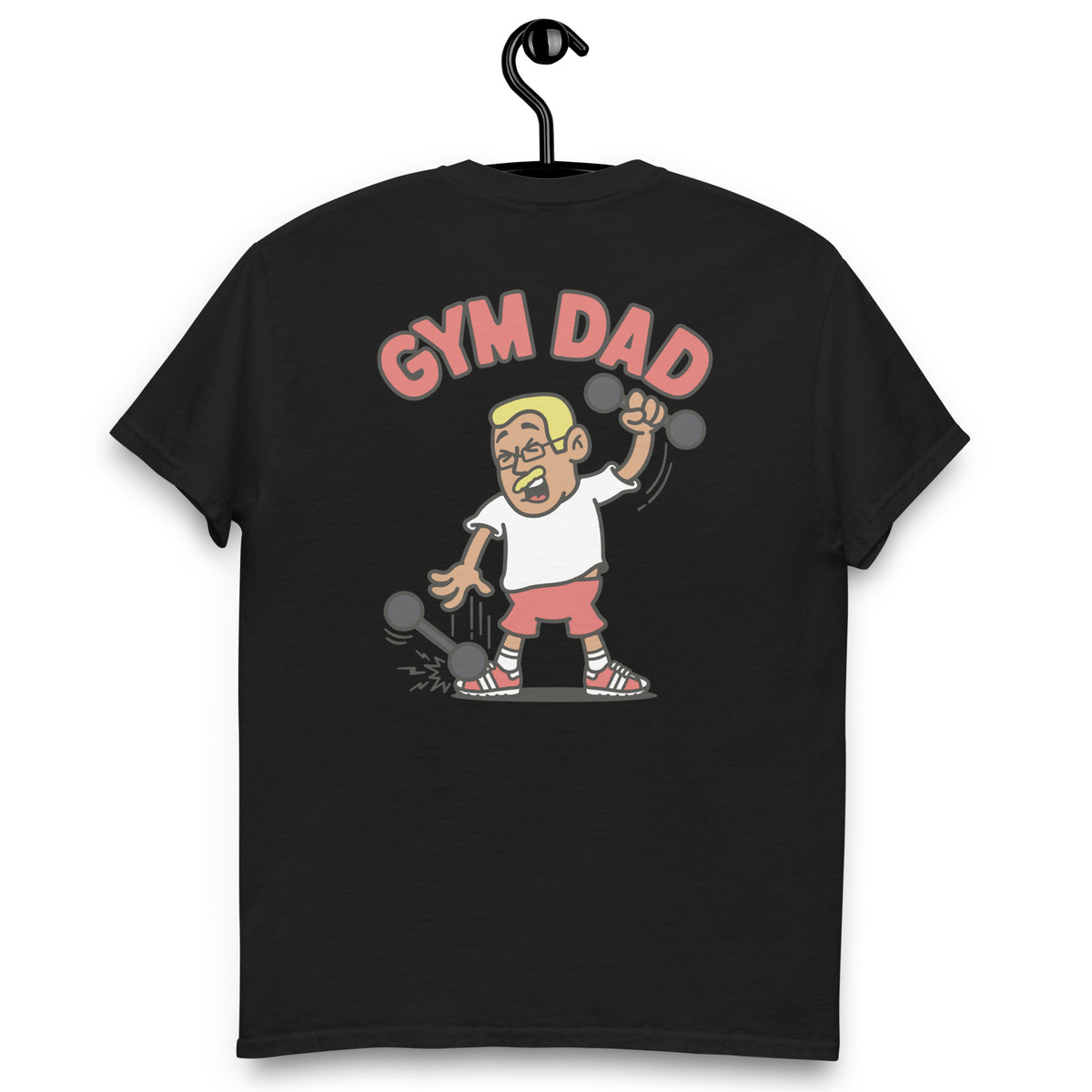 Gym Blond Hair Tan Skin Tone Glasses Short Moustache Dad T-Shirt