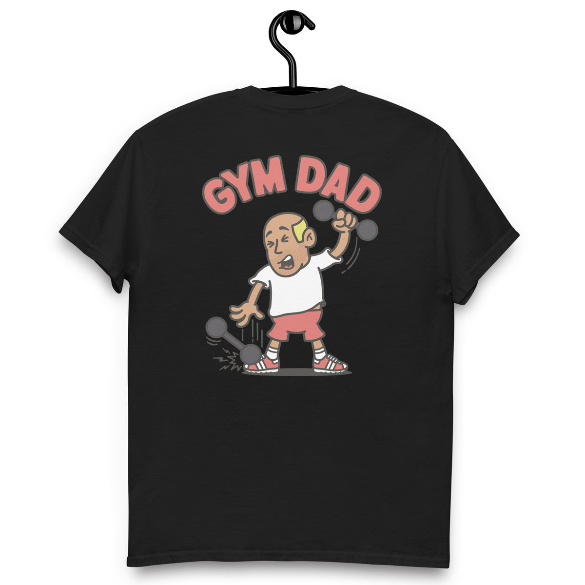 Gym Blond Hair Tan Skin Tone No-Glasses Bald Stubble Dad T-Shirt
