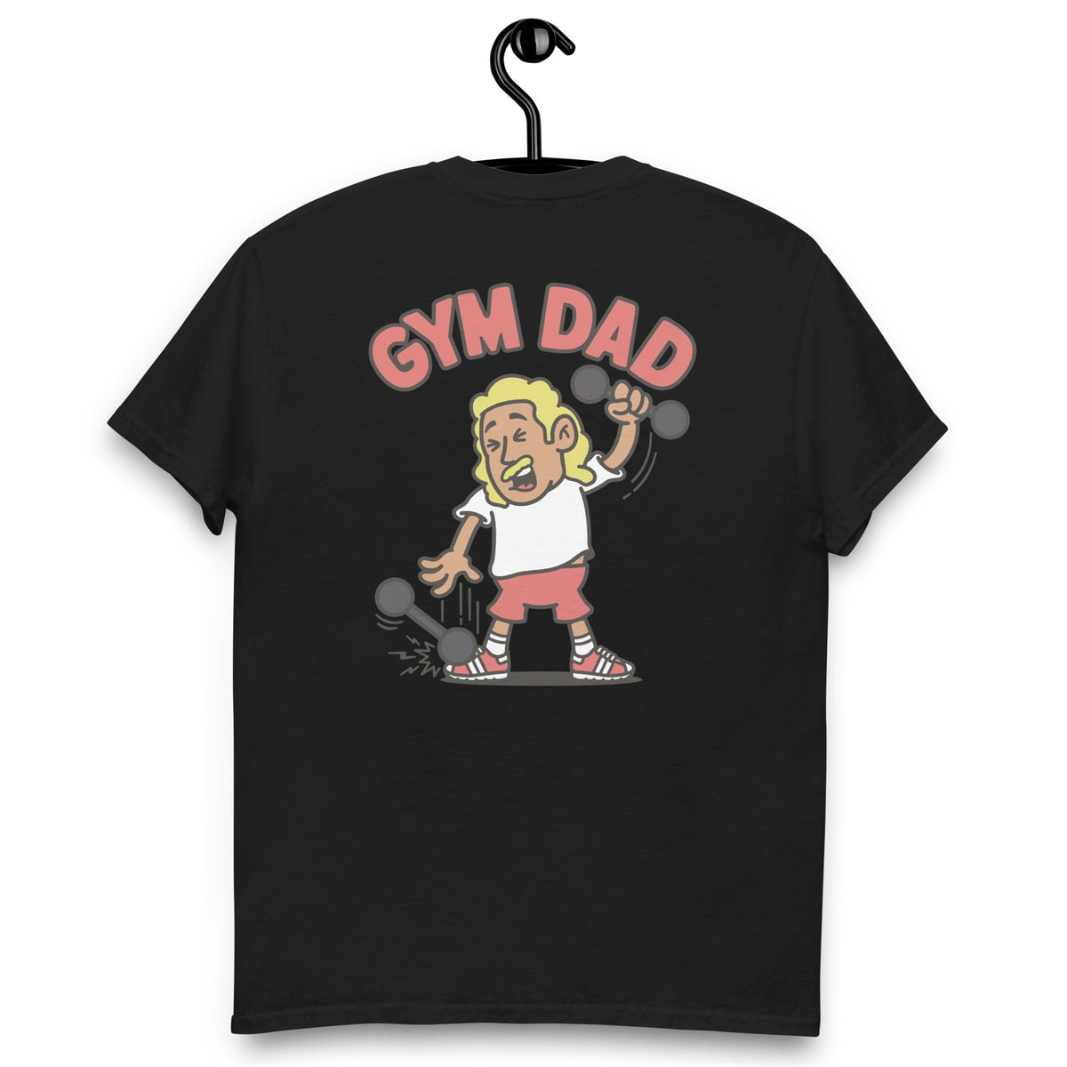 Gym Blond Hair Tan Skin Tone No-Glasses Long Moustache Dad T-Shirt