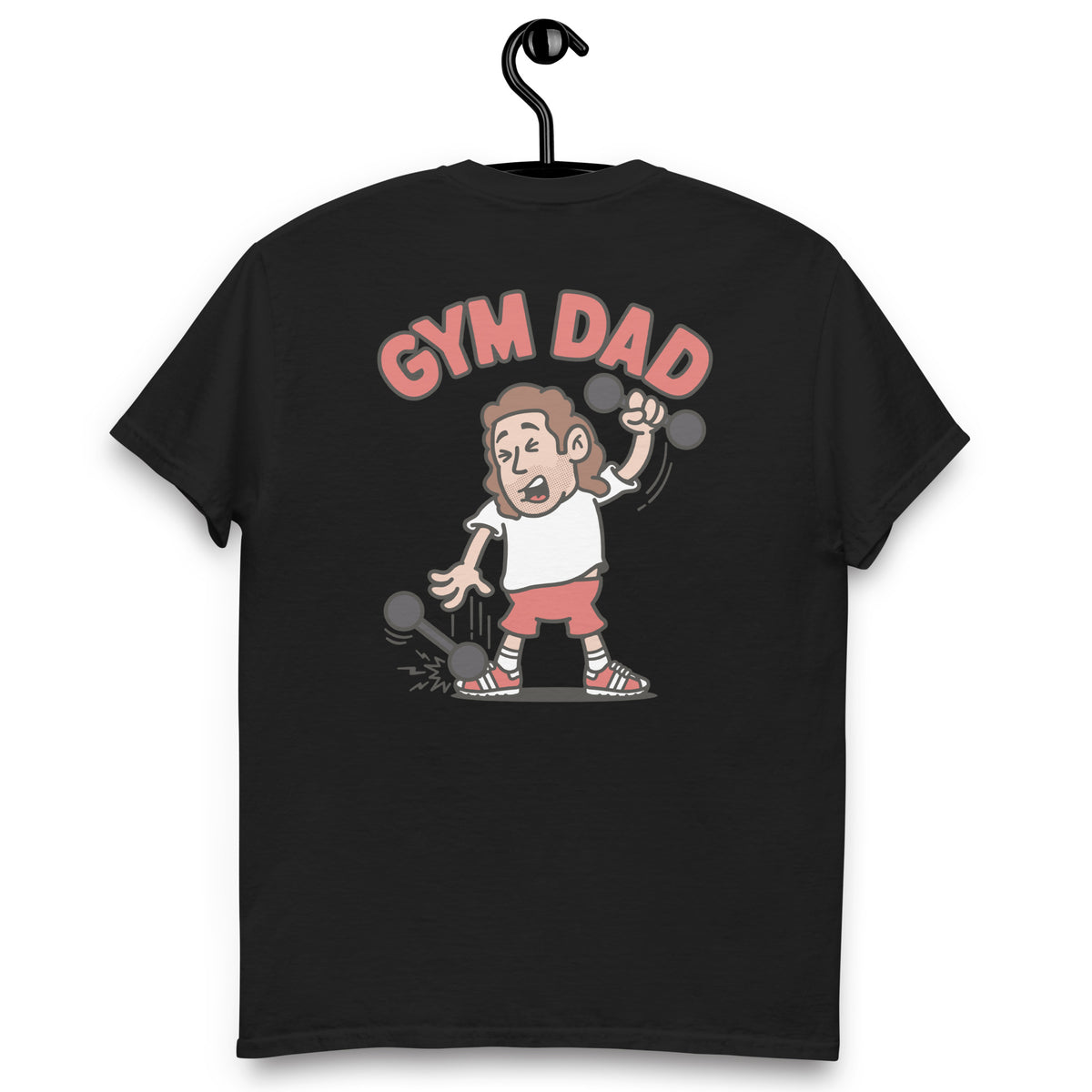 Gym Brown Hair Light Skin Tone No-Glasses Long Stubble Dad T-Shirt
