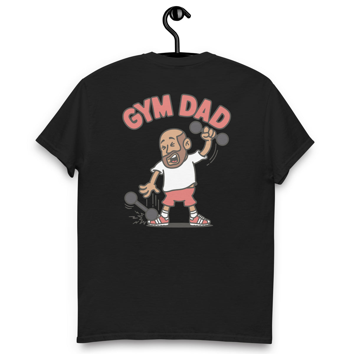 Gym Brown Hair Tan Skin Tone No-Glasses Bald Beard Dad T-Shirt