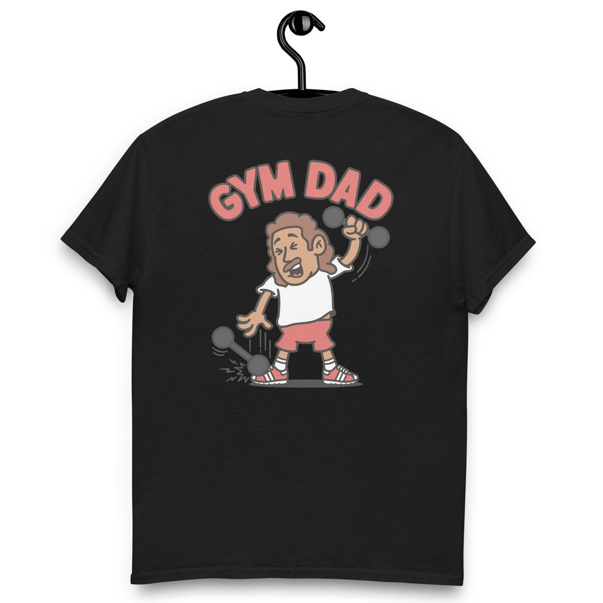 Gym Brown Hair Tan Skin Tone No-Glasses Long Moustache Dad T-Shirt