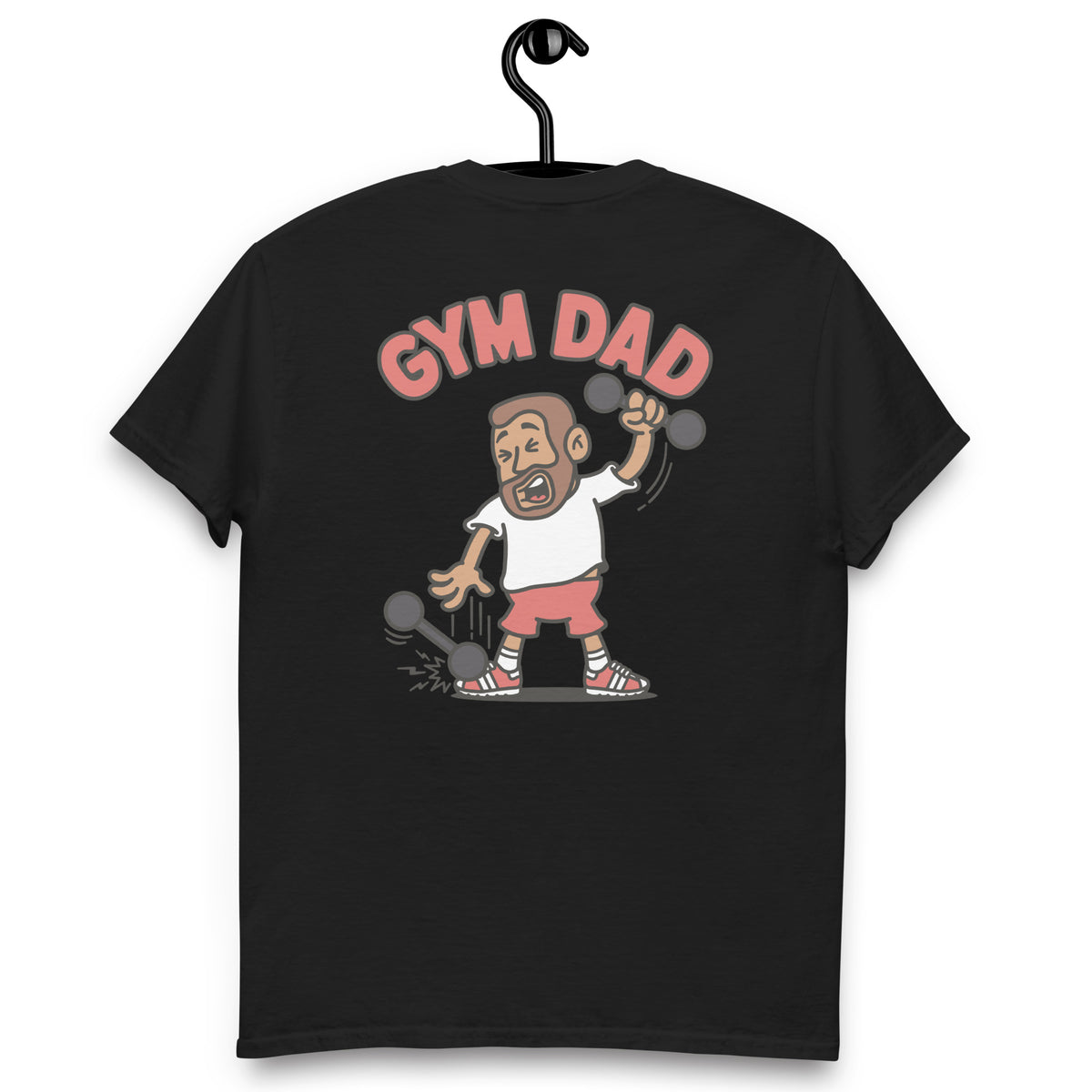 Gym Brown Hair Tan Skin Tone No-Glasses Short Beard Dad T-Shirt