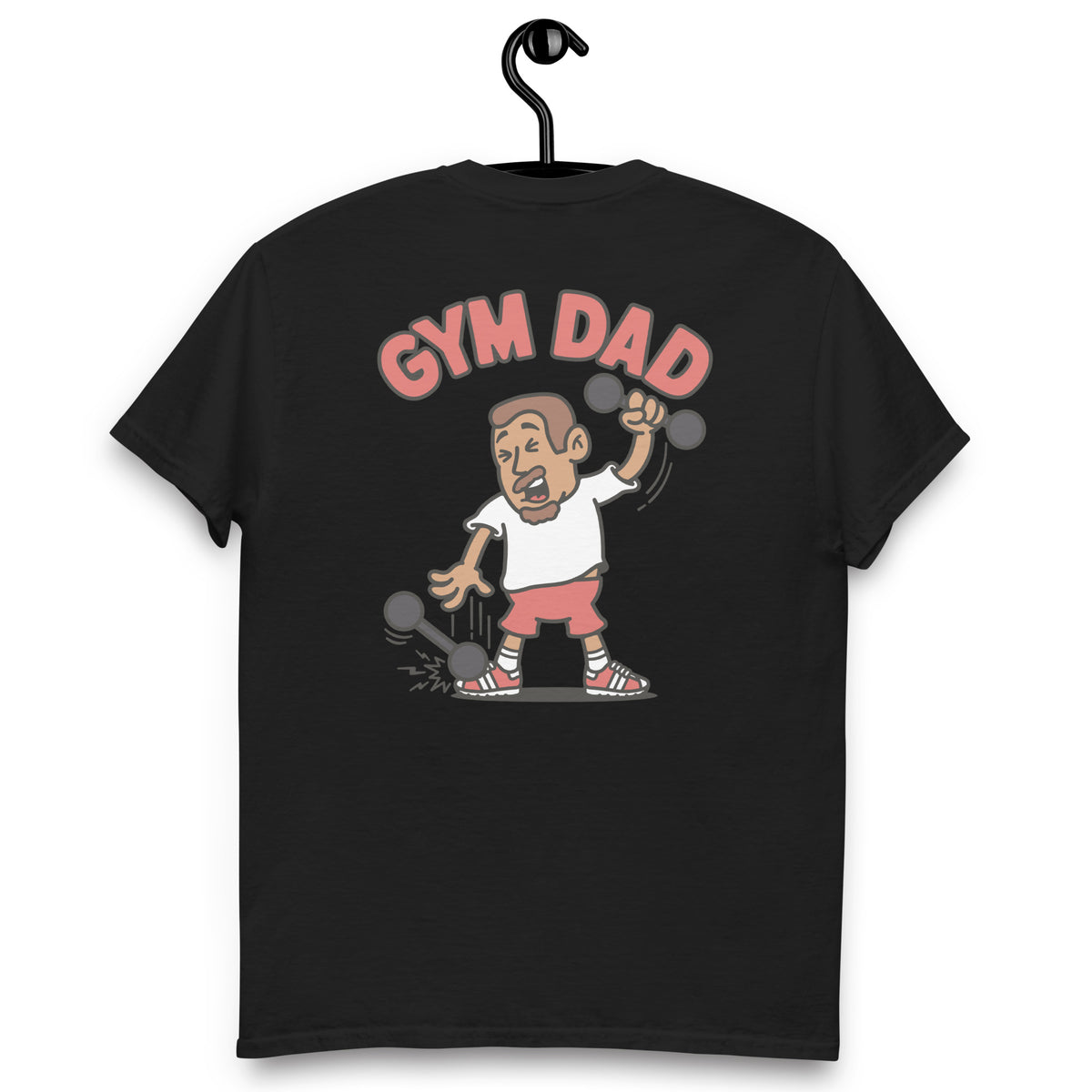 Gym Brown Hair Tan Skin Tone No-Glasses Short Moustache & Chin Beard Dad T-Shirt