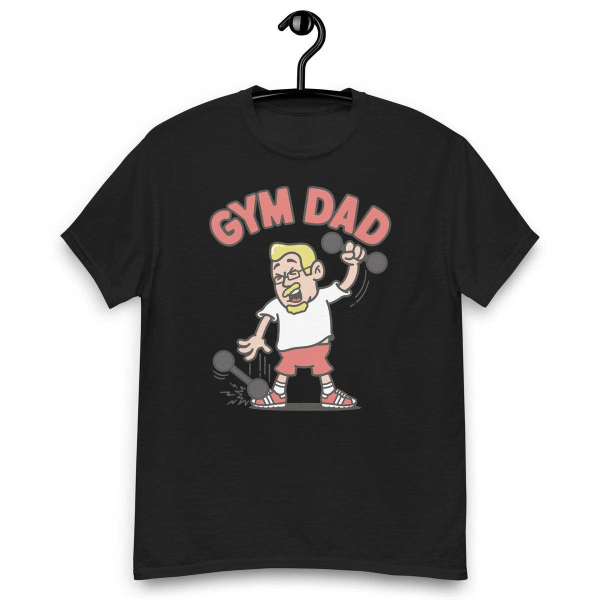 Gym Blond Hair Light Skin Tone Glasses Medium Moustache & Chin Beard Dad T-Shirt