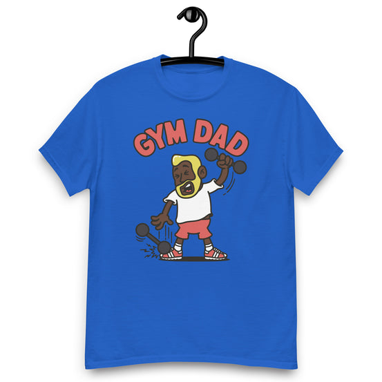 Gym Blond Hair Dark Skin Tone No-Glasses Medium Beard Dad T-Shirt
