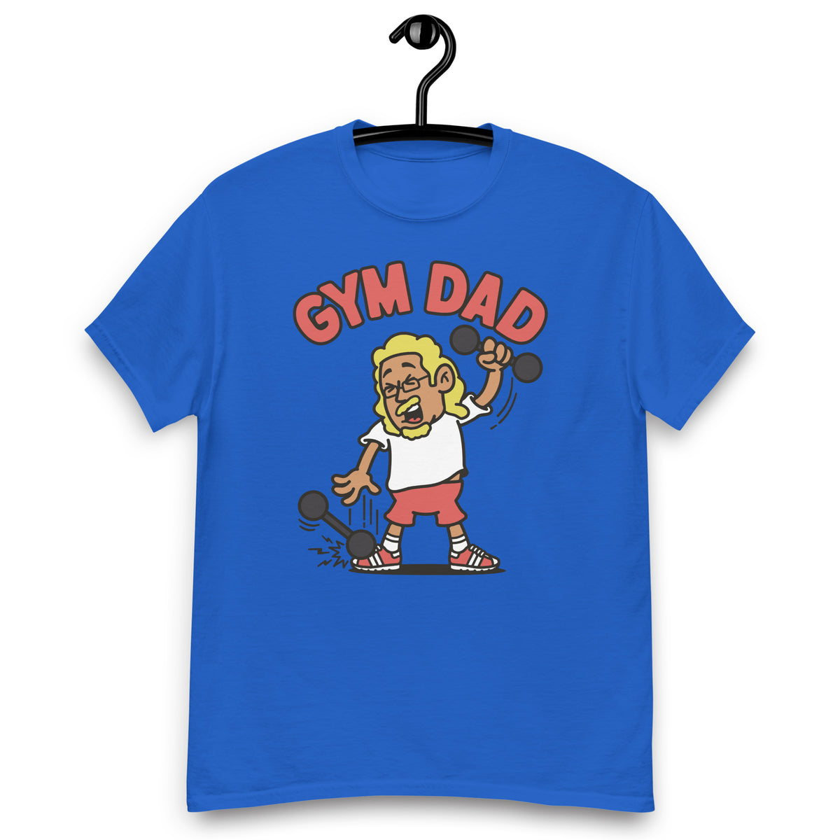 Gym Blond Hair Tan Skin Tone Glasses Long Moustache & Chin Beard Dad T-Shirt