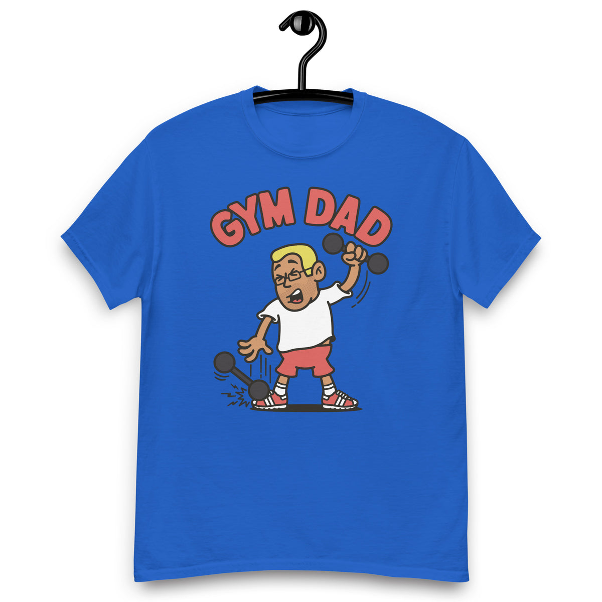Gym Blond Hair Tan Skin Tone Glasses Short Stubble Dad T-Shirt
