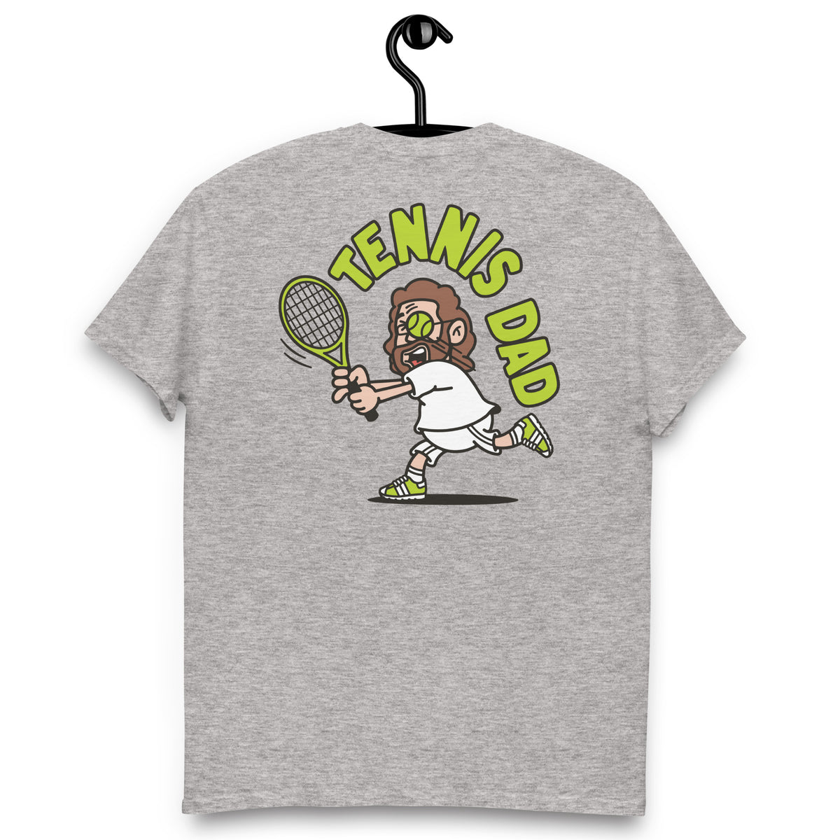 Tennis Brown Hair Light Skin Tone Glasses Long Beard Dad T-Shirt