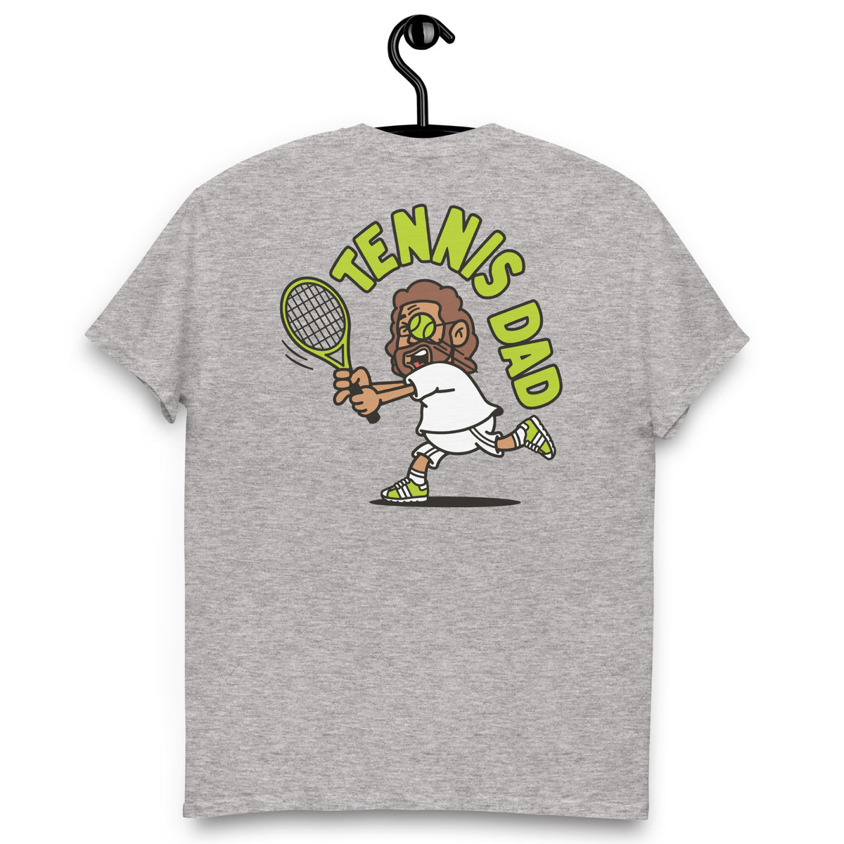 Tennis Brown Hair Tan Skin Tone Glasses Long Beard Dad T-Shirt