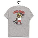 Gym Blond Hair Dark Skin Tone Glasses Long Moustache Dad T-Shirt