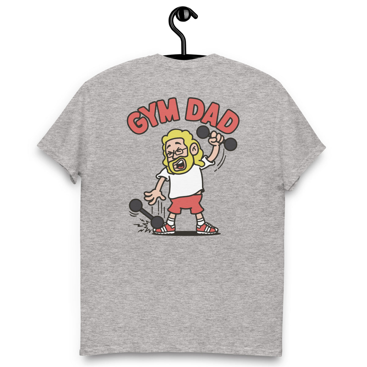 Gym Blond Hair Light Skin Tone Glasses Long Beard Dad T-Shirt
