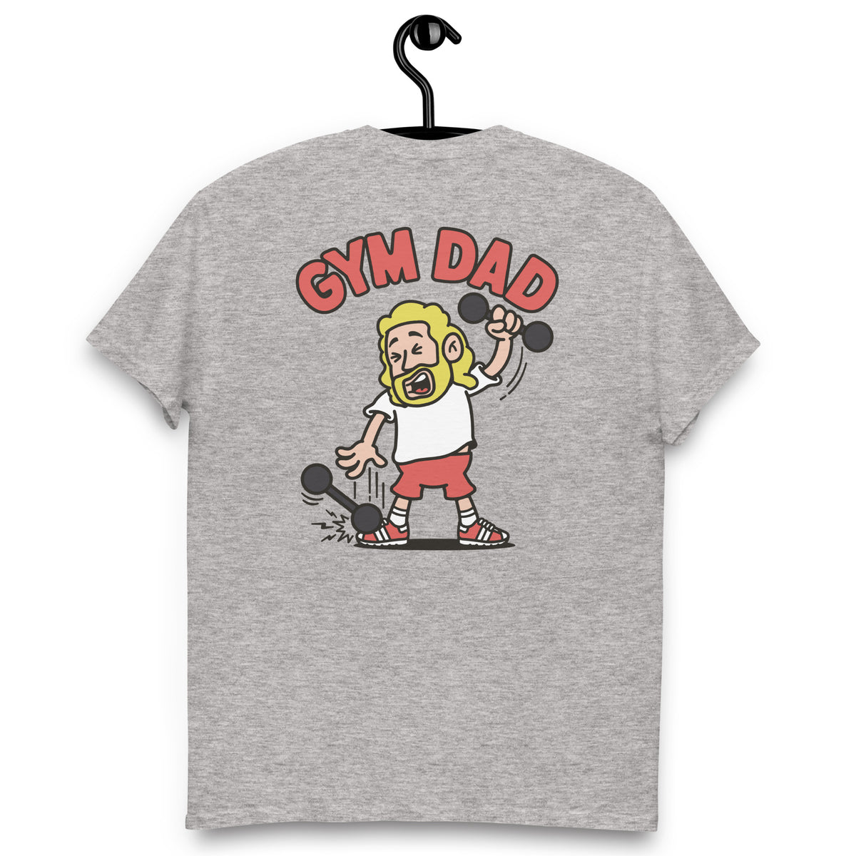 Gym Blond Hair Light Skin Tone No-Glasses Long Beard Dad T-Shirt