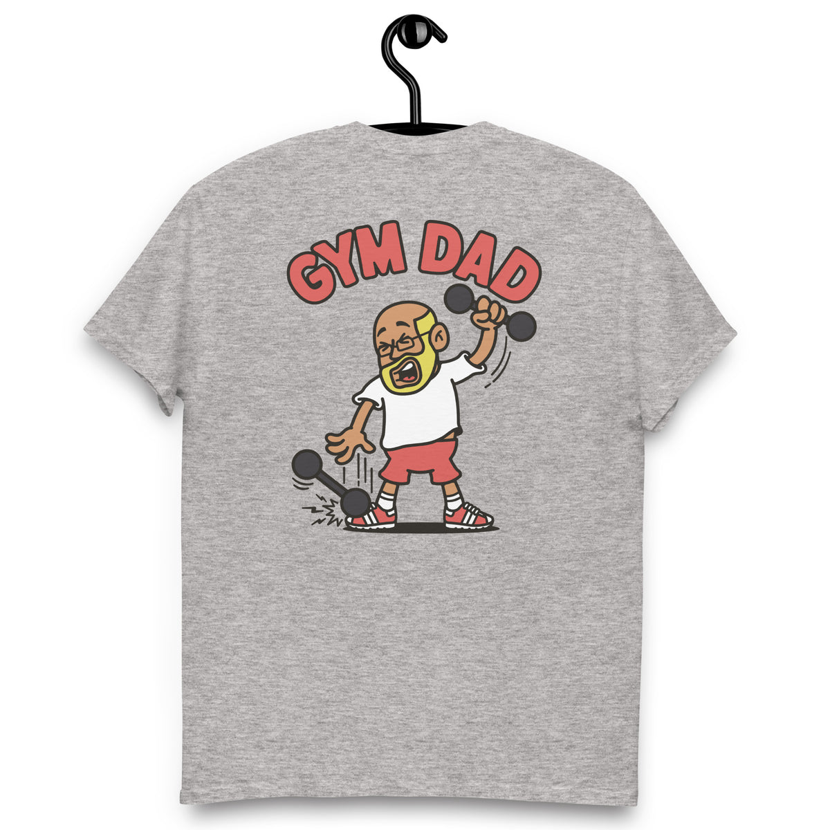 Gym Blond Hair Tan Skin Tone Glasses Bald Beard Dad T-Shirt
