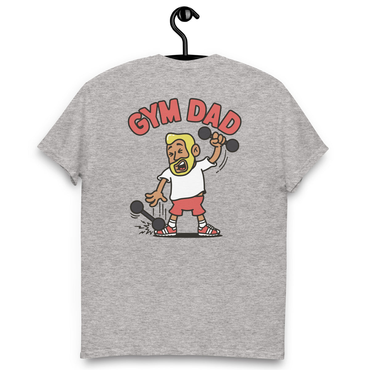 Gym Blond Hair Tan Skin Tone No-Glasses Medium Beard Dad T-Shirt