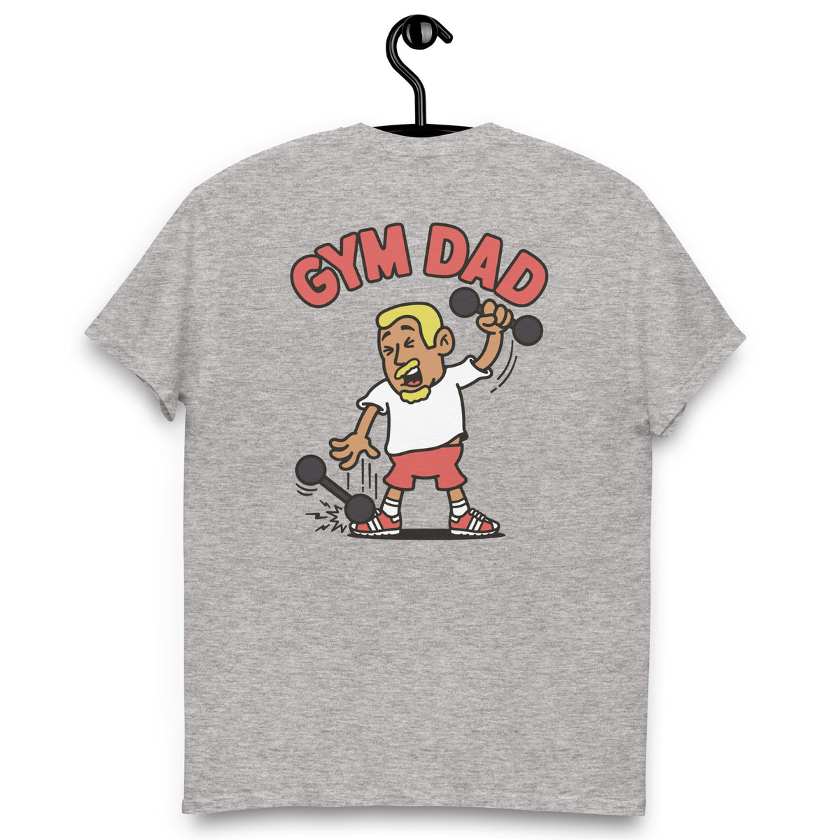 Gym Blond Hair Tan Skin Tone No-Glasses Short Moustache & Chin Beard Dad T-Shirt