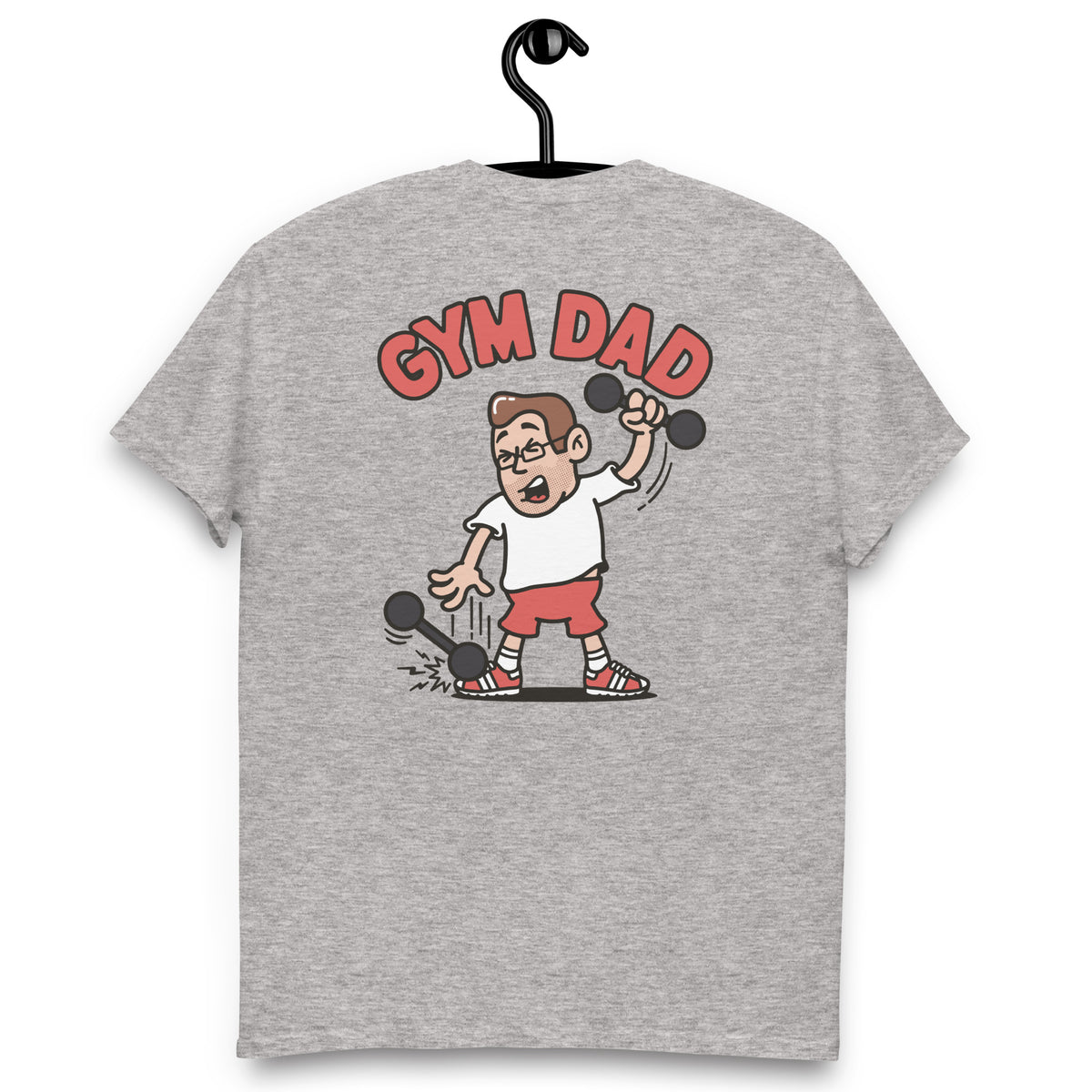 Gym Brown Hair Light Skin Tone Glasses Medium Stubble Dad T-Shirt