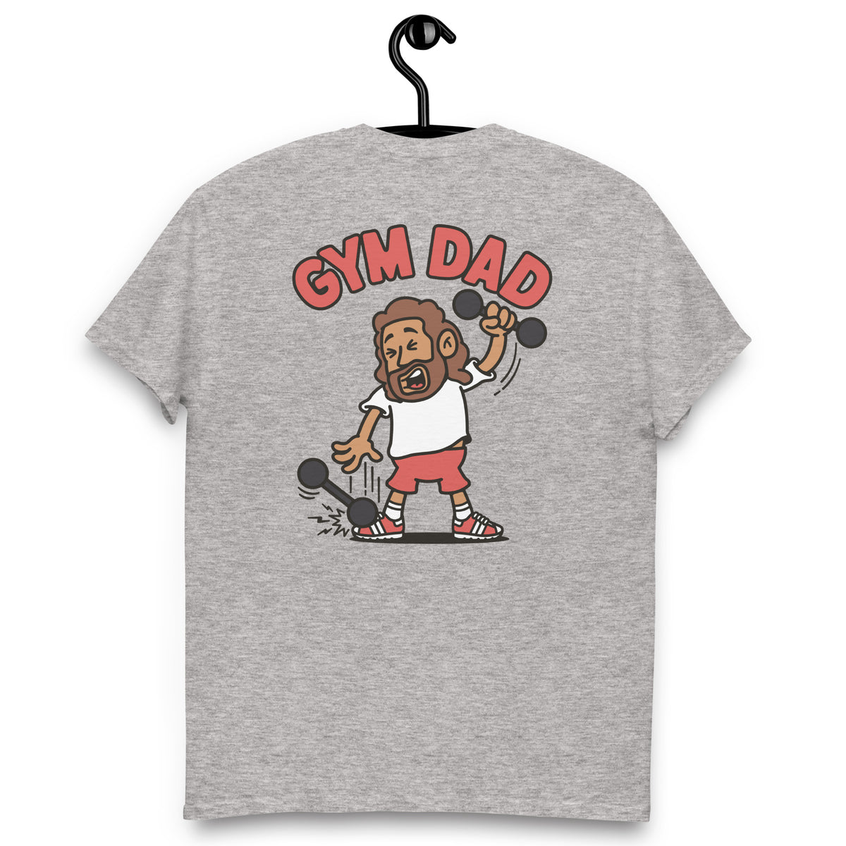 Gym Brown Hair Tan Skin Tone No-Glasses Long Beard Dad T-Shirt