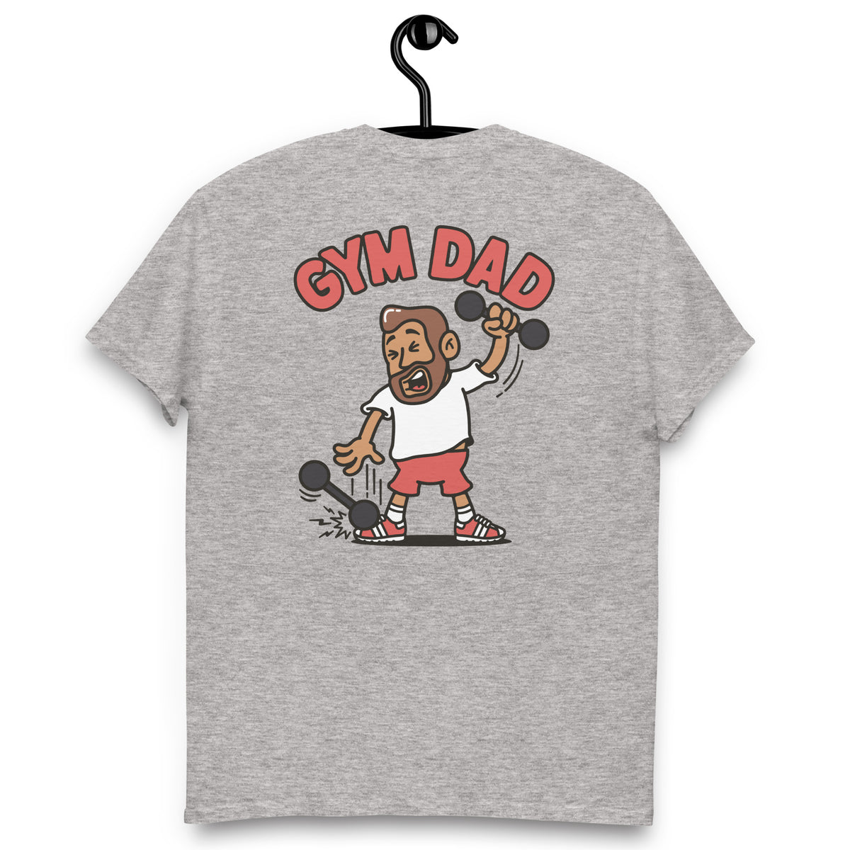 Gym Brown Hair Tan Skin Tone No-Glasses Medium Beard Dad T-Shirt