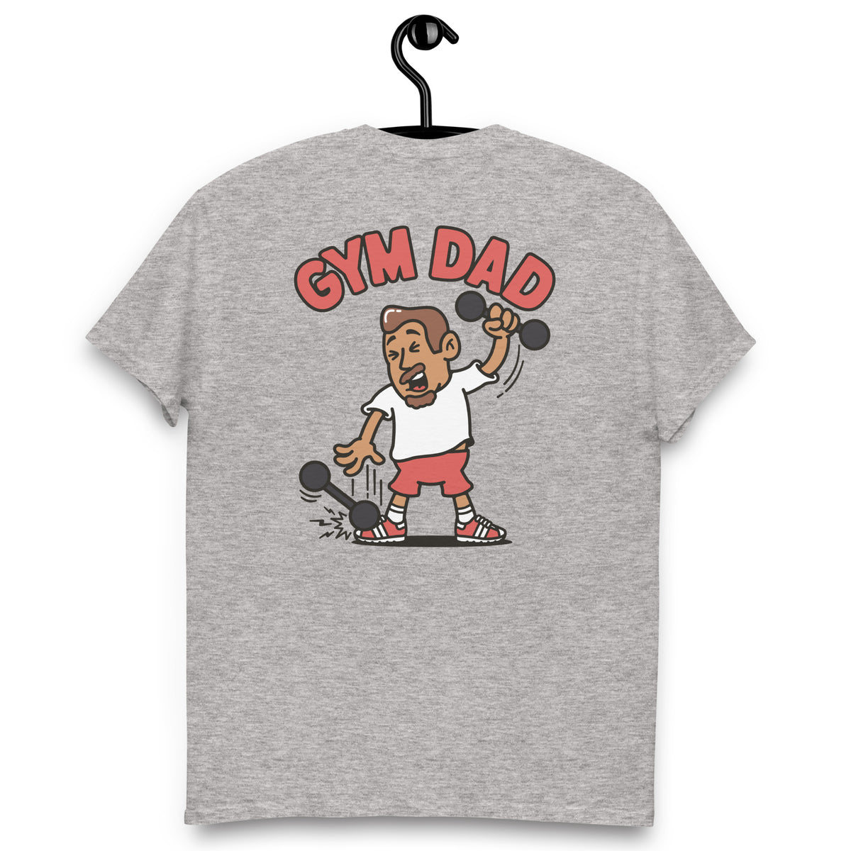 Gym Brown Hair Tan Skin Tone No-Glasses Medium Moustache & Chin Beard Dad T-Shirt