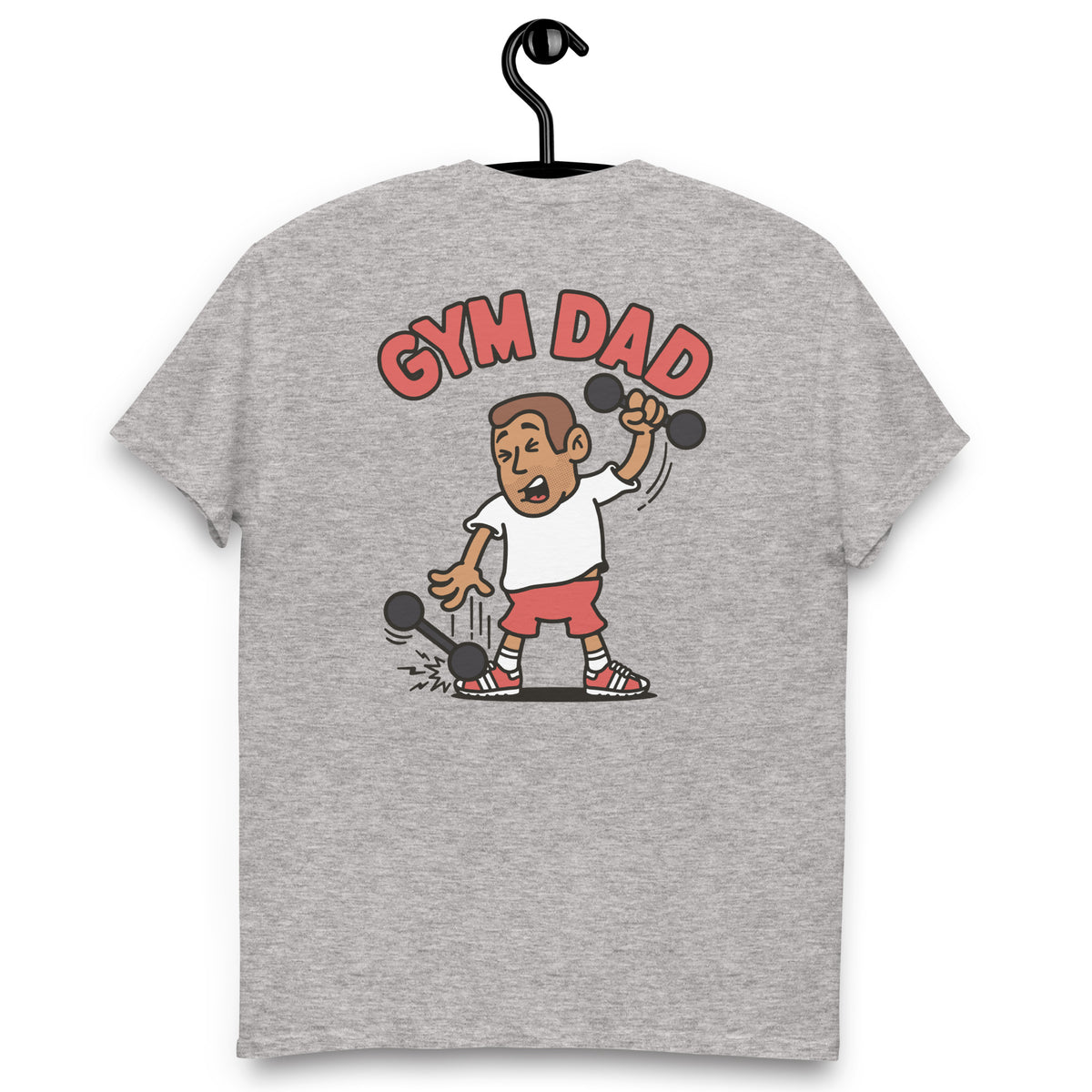 Gym Brown Hair Tan Skin Tone No-Glasses Short Stubble Dad T-Shirt