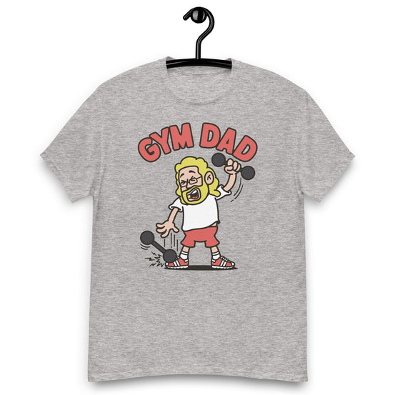 Gym Blond Hair Light Skin Tone Glasses Long Beard Dad T-Shirt