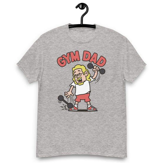 Gym Blond Hair Light Skin Tone Glasses Long Moustache & Chin Beard Dad T-Shirt