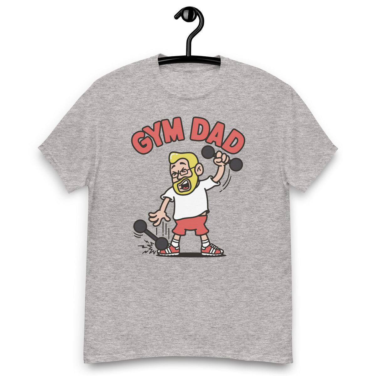 Gym Blond Hair Light Skin Tone Glasses Medium Beard Dad T-Shirt