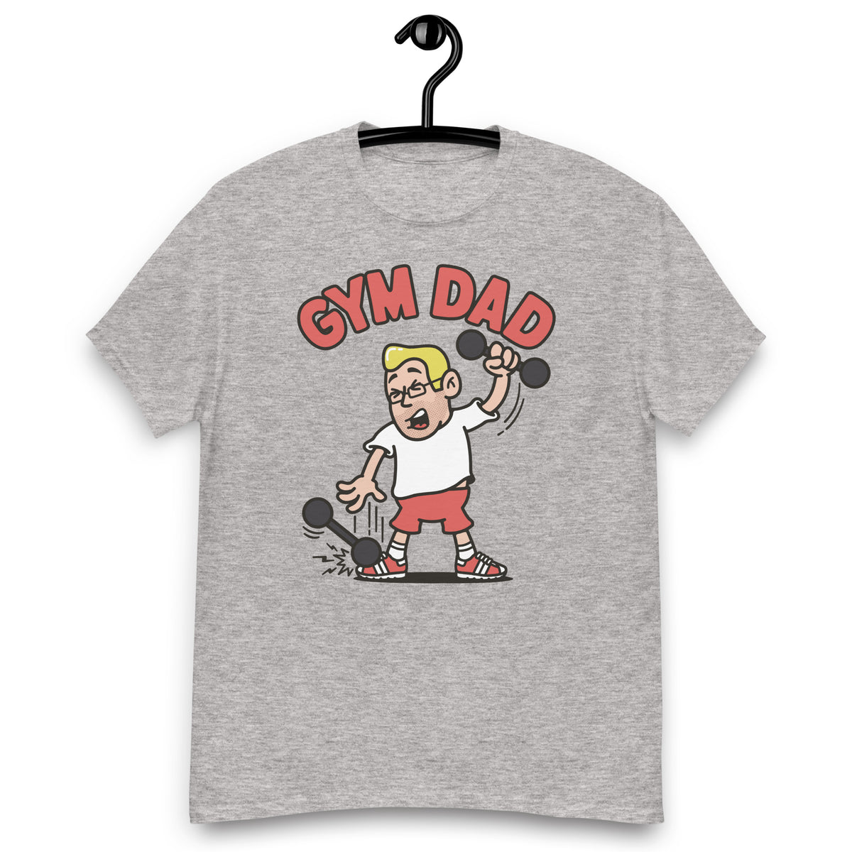 Gym Blond Hair Light Skin Tone Glasses Medium Stubble Dad T-Shirt