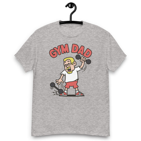 Gym Blond Hair Light Skin Tone Glasses Short Moustache & Chin Beard Dad T-Shirt