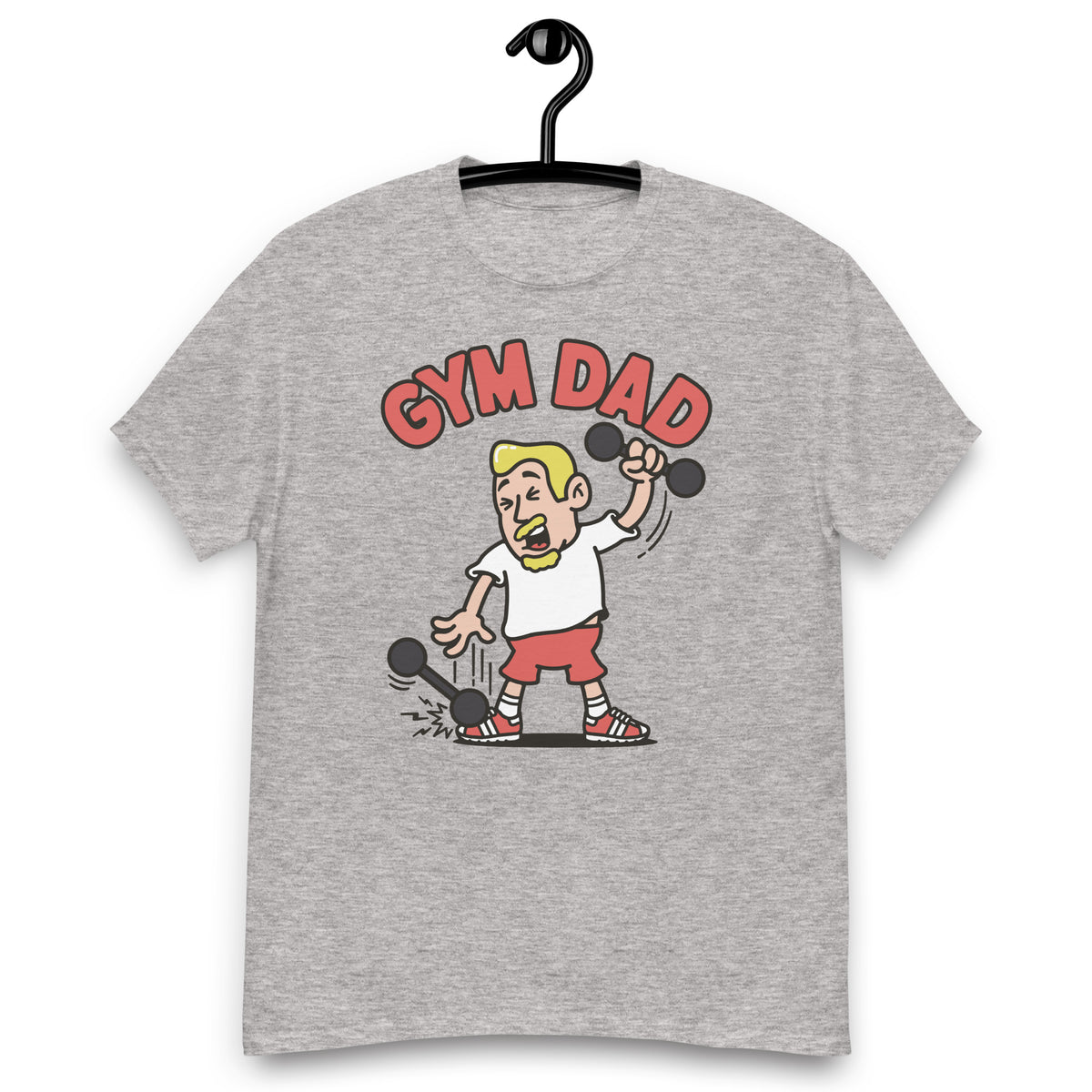 Gym Blond Hair Light Skin Tone No-Glasses Medium Moustache & Chin Beard Dad T-Shirt