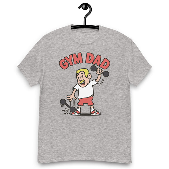 Gym Blond Hair Light Skin Tone No-Glasses Short Moustache Dad T-Shirt