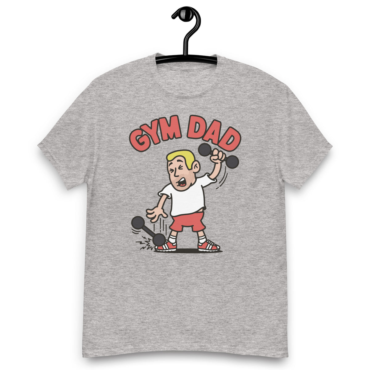 Gym Blond Hair Light Skin Tone No-Glasses Short Stubble Dad T-Shirt