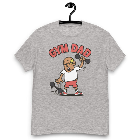Gym Blond Hair Tan Skin Tone Glasses Bald Stubble Dad T-Shirt
