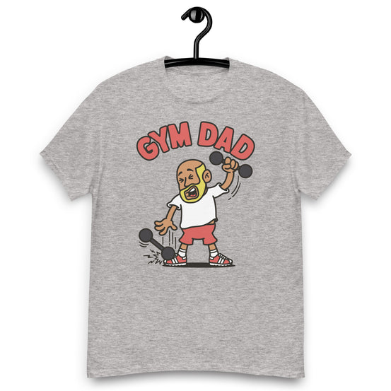 Gym Blond Hair Tan Skin Tone No-Glasses Bald Beard Dad T-Shirt