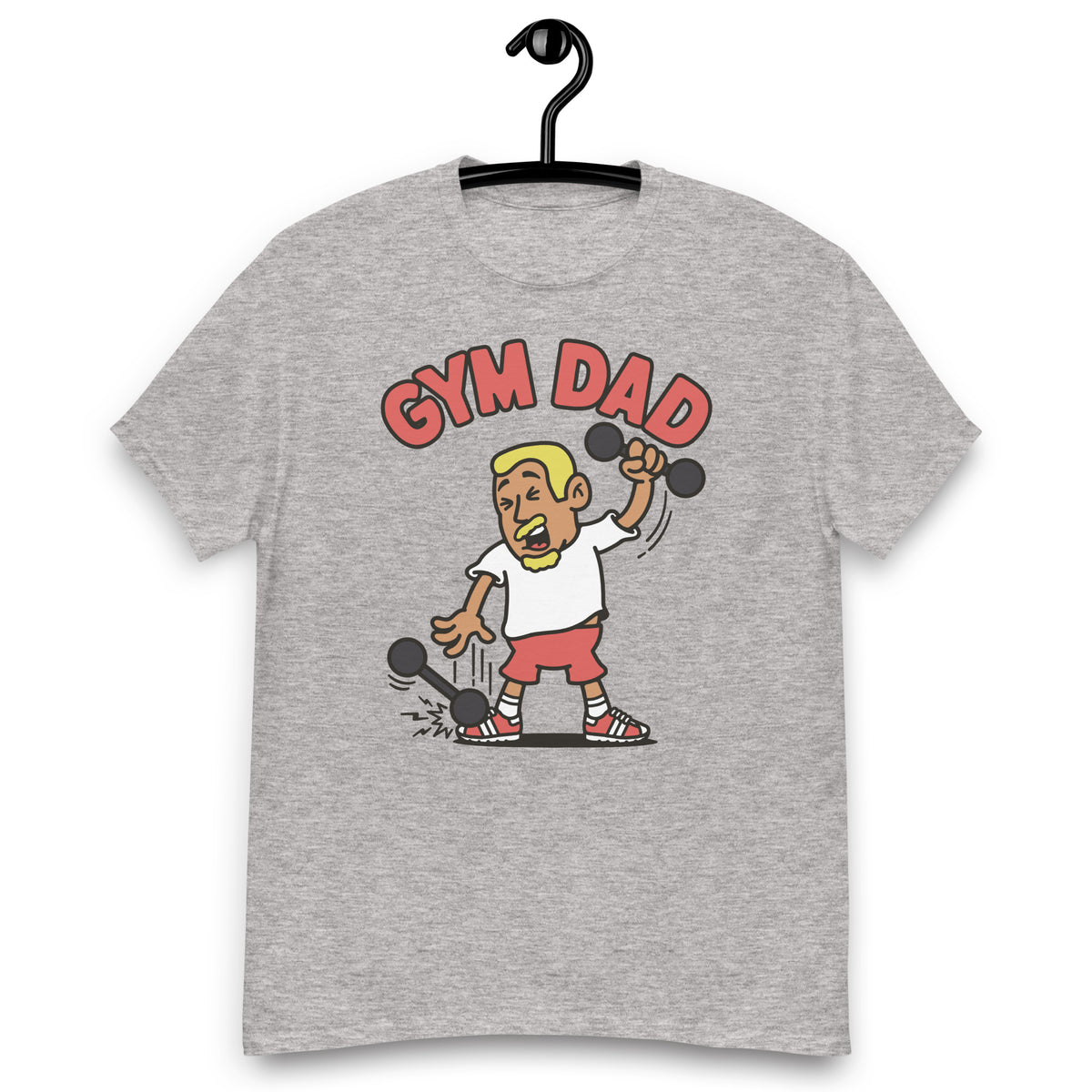 Gym Blond Hair Tan Skin Tone No-Glasses Short Moustache & Chin Beard Dad T-Shirt