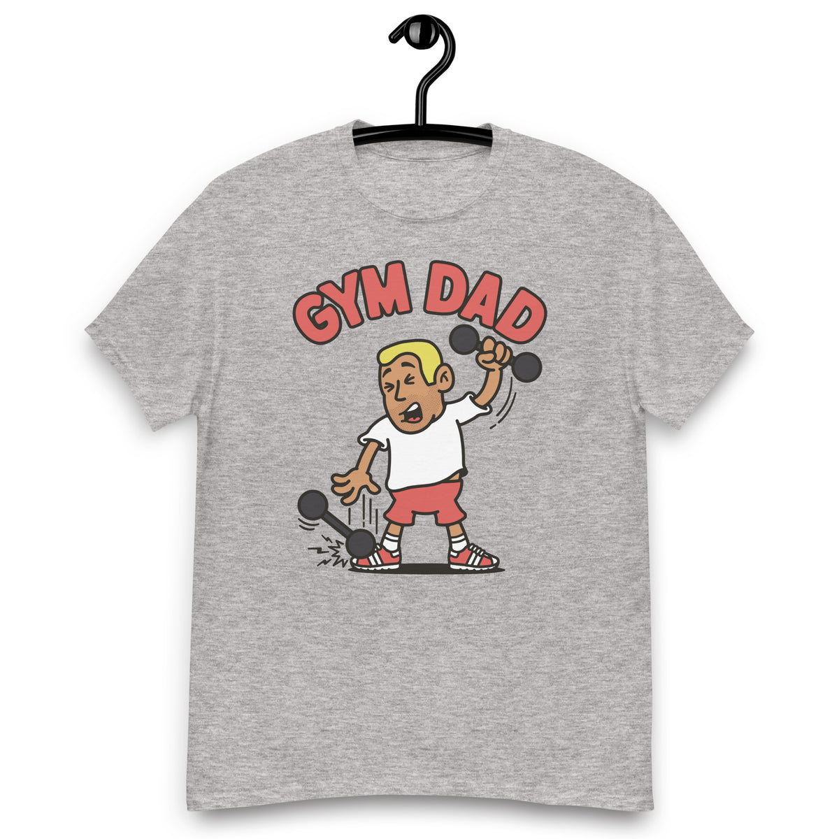 Gym Blond Hair Tan Skin Tone No-Glasses Short Stubble Dad T-Shirt