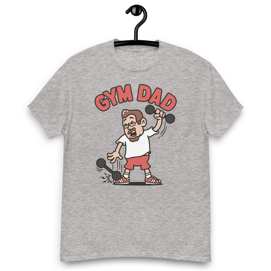 Gym Brown Hair Light Skin Tone Glasses Medium Moustache & Chin Beard Dad T-Shirt