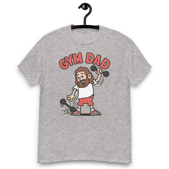 Gym Brown Hair Light Skin Tone No-Glasses Long Beard Dad T-Shirt