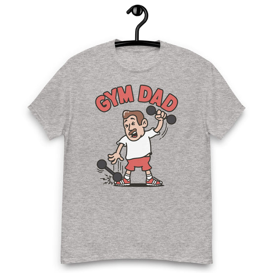 Gym Brown Hair Light Skin Tone No-Glasses Medium Moustache Dad T-Shirt