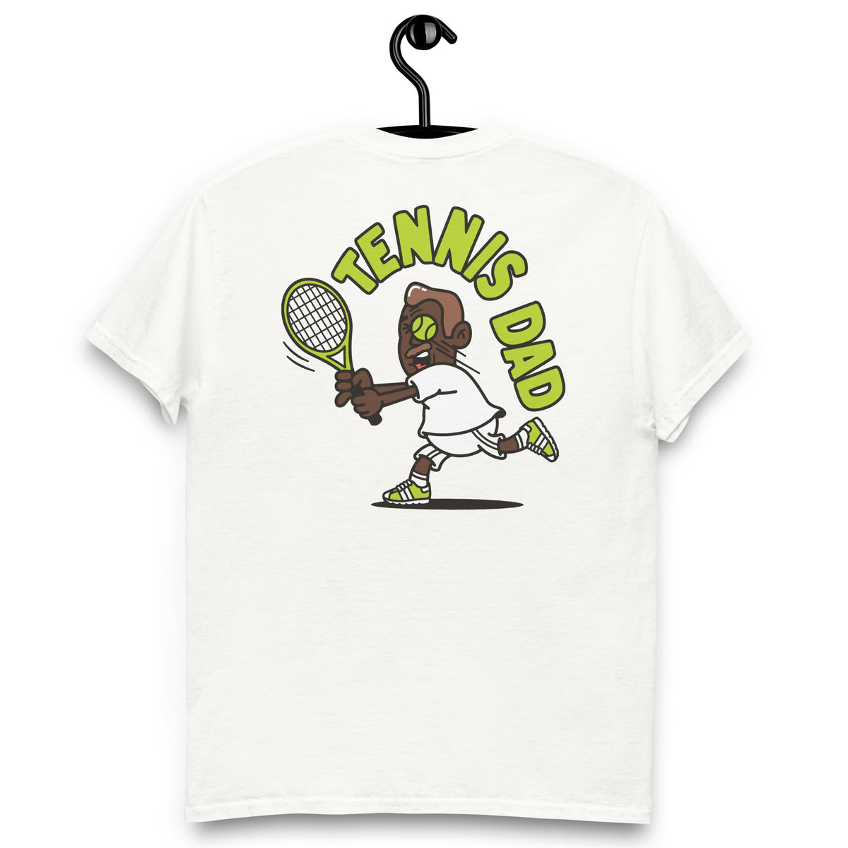 Tennis Brown Hair Dark Skin Tone No-Glasses Medium Moustache Dad T-Shirt