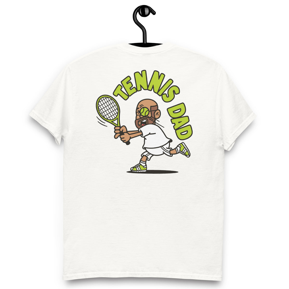 Tennis Brown Hair Tan Skin Tone Glasses Bald Beard Dad T-Shirt